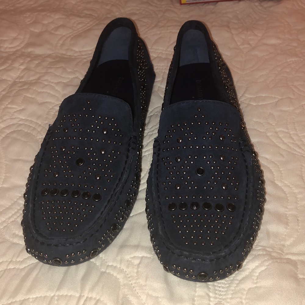 Donald J Pliner NIB Navy Blue Suede Loafers